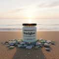 Beachglass candle on beach