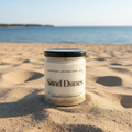 Sand Dunes Candle with Lake Background